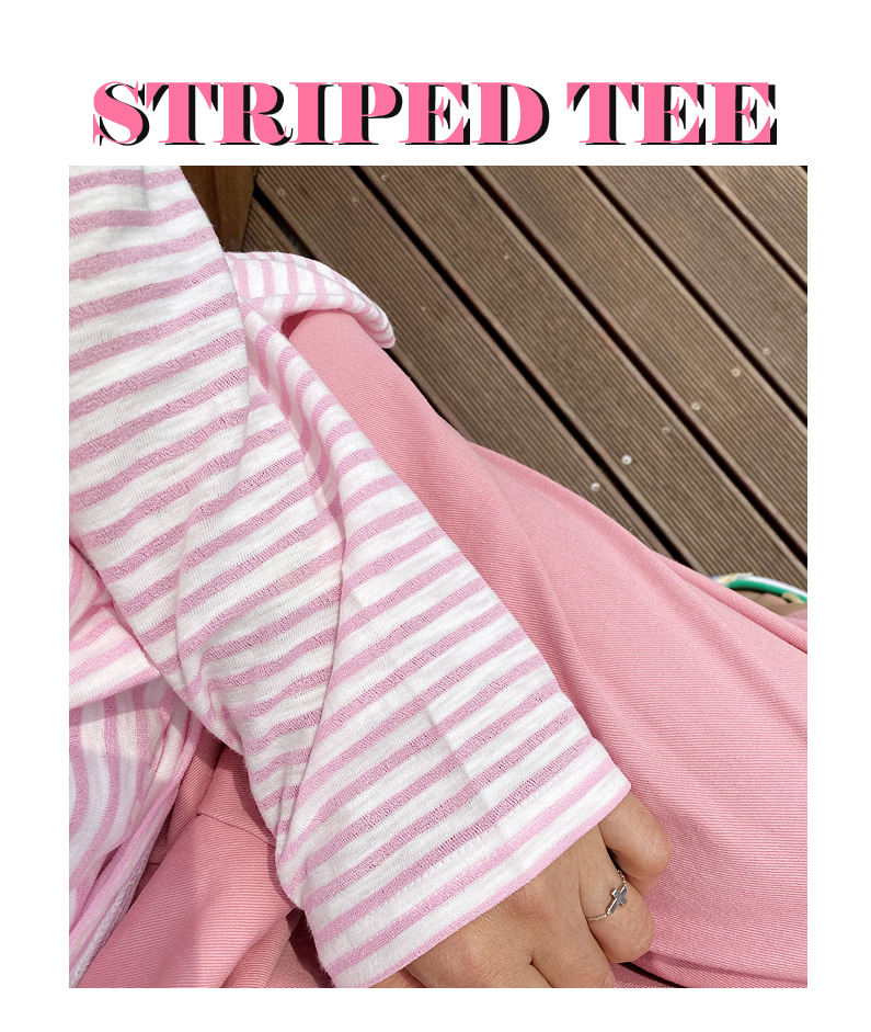 SUMMER STRIPED TEE [ONLY PINK]
