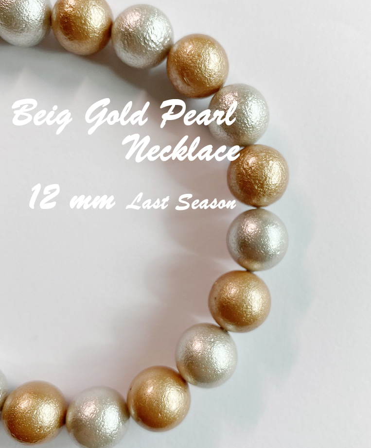 12 MM BEIGE GOLD PEARL NECKLACE [ONLY OH!YOUNA]