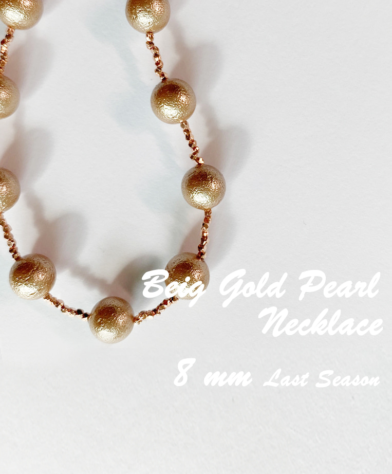8 MM BEIGE GOLD PEARL NECKLACE [ONLY OH!YOUNA]